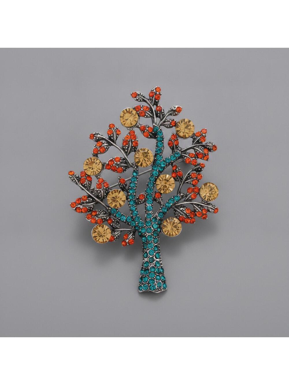 Tree of Life Brooch with Rhinestones Pin